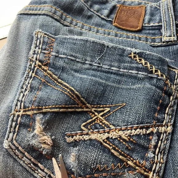 BKE Womens 28 Libby Stretch Bootcut Denim Jeans Y2K Low Rise Western - Picture 7 of 15